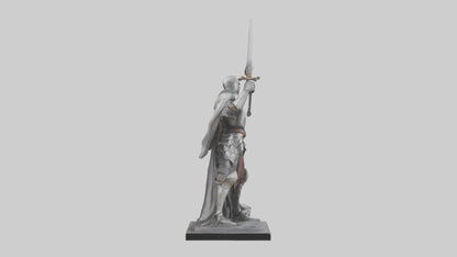 3D model Heroic Knight with Sword Statue model VR / AR / low-poly