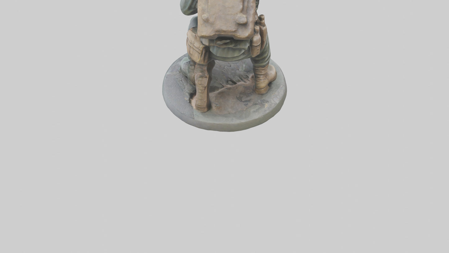 3D model Heroic Reconnaissance Soldier Statue model VR / AR / low-poly