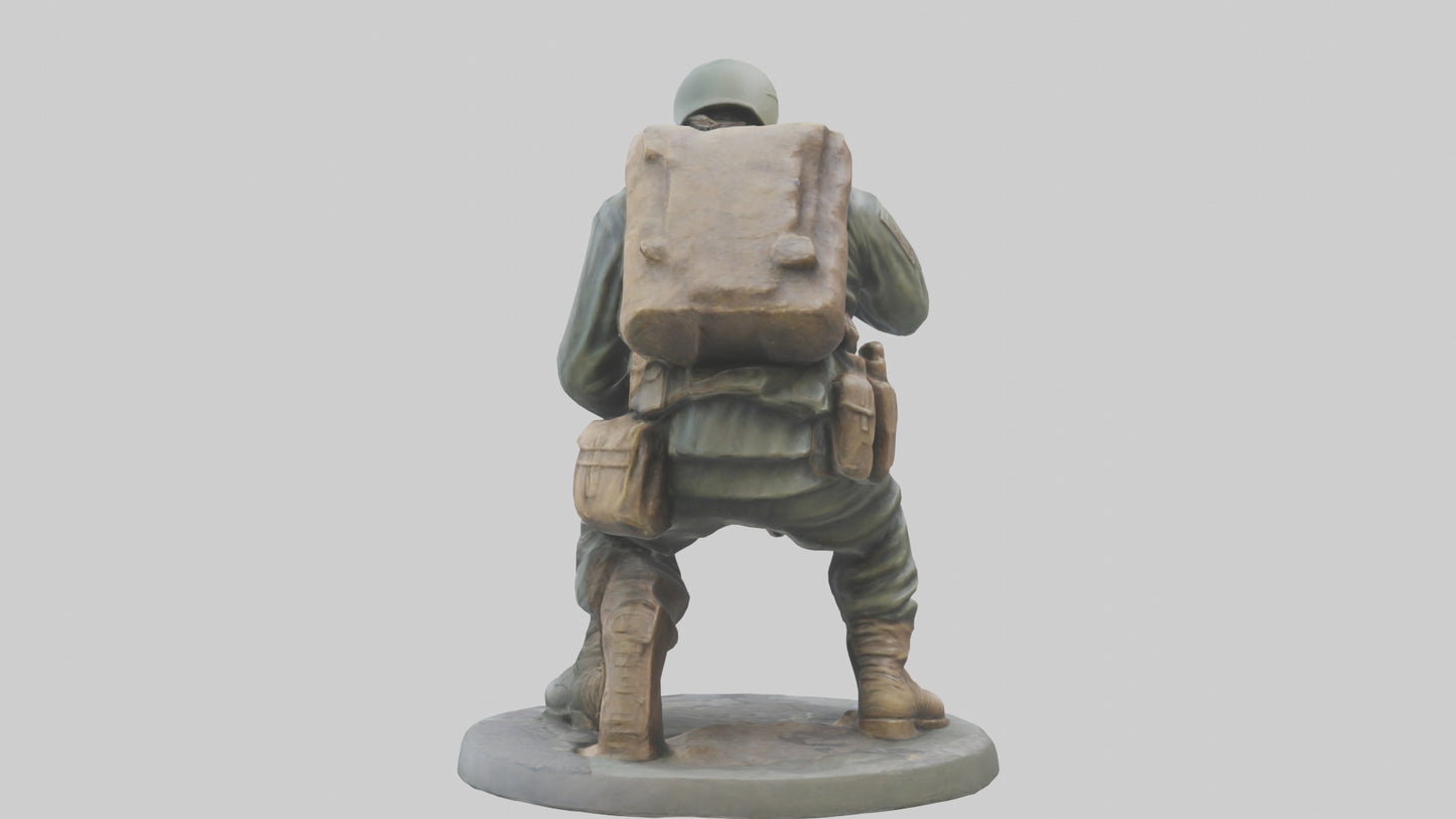 3D model Heroic Reconnaissance Soldier Statue model VR / AR / low-poly