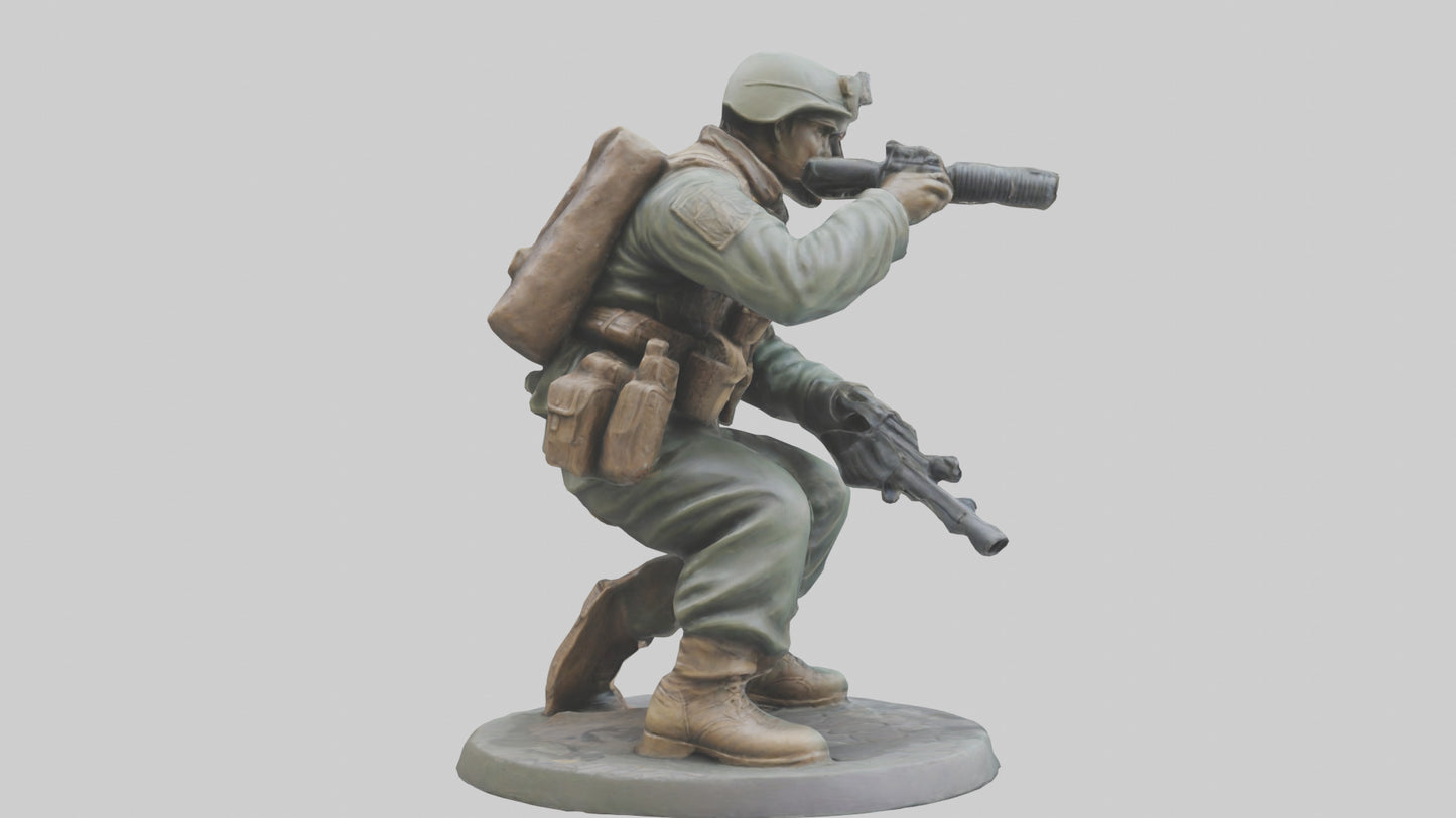 3D model Heroic Reconnaissance Soldier Statue model VR / AR / low-poly