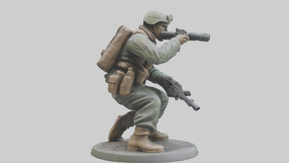 3D model Heroic Reconnaissance Soldier Statue model VR / AR / low-poly