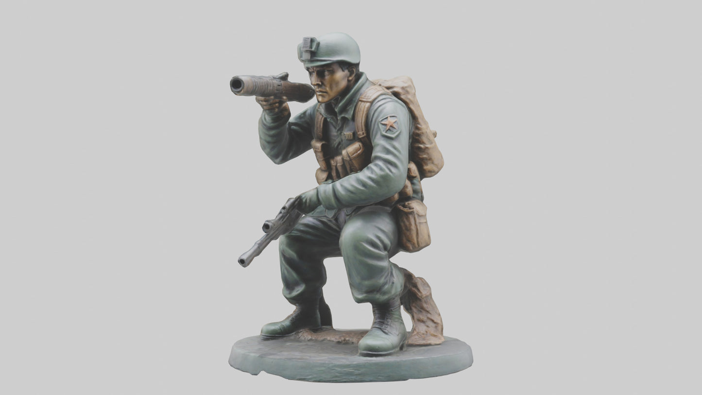 3D model Heroic Reconnaissance Soldier Statue model VR / AR / low-poly
