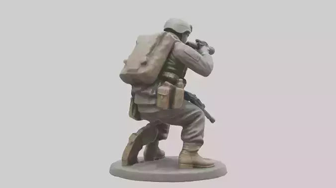 3D model Heroic Reconnaissance Soldier Statue model VR / AR / low-poly