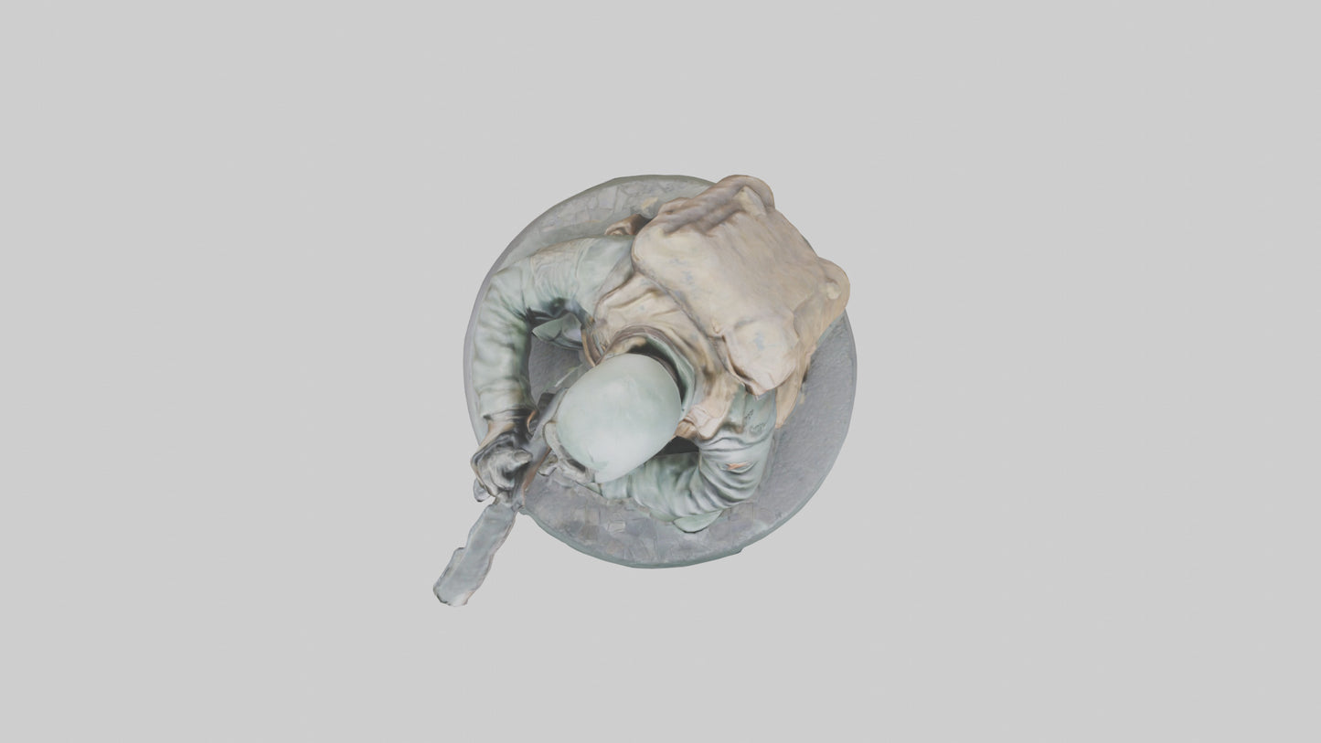 3D model Heroic Reconnaissance Soldier Statue model VR / AR / low-poly