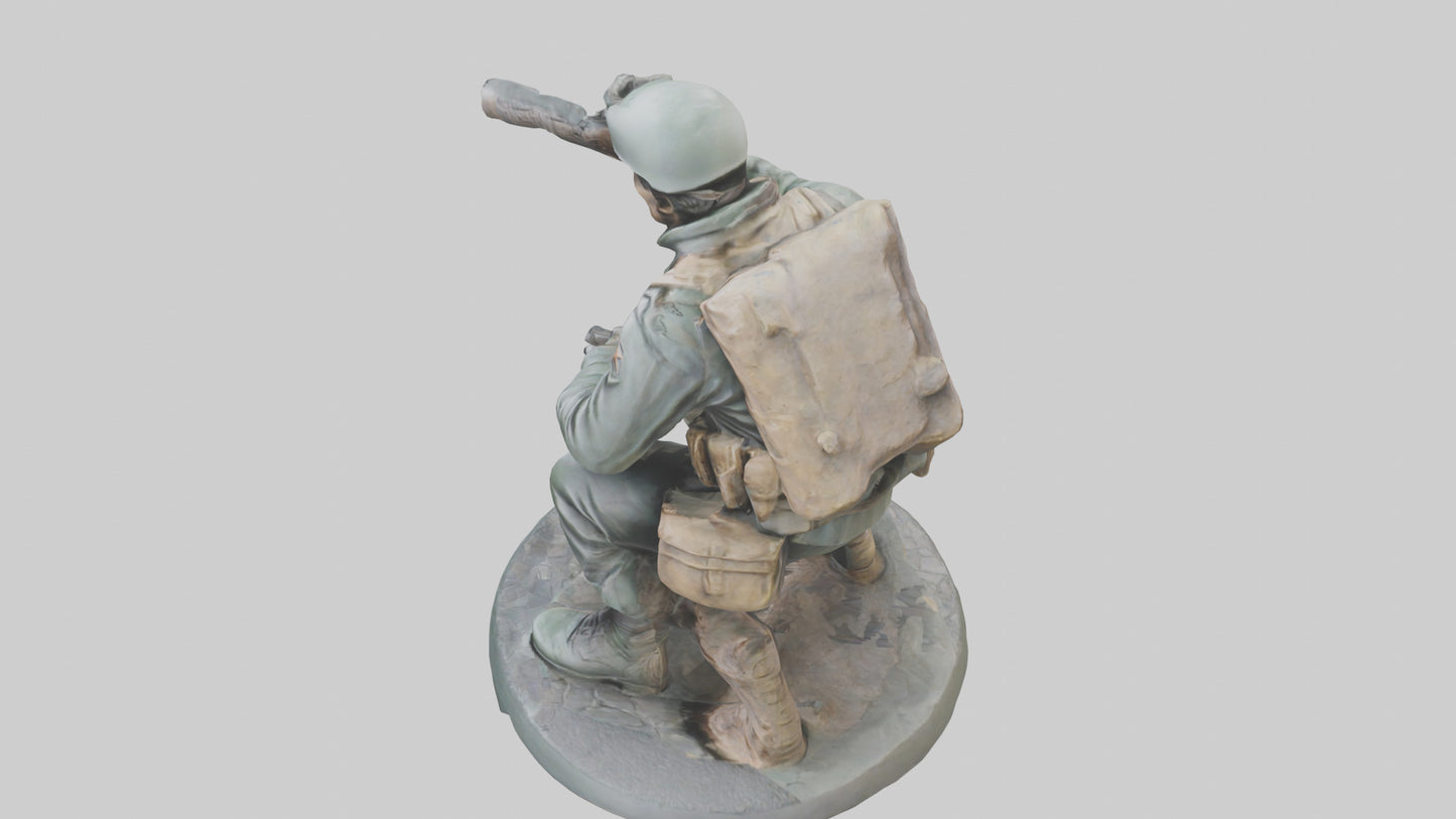 3D model Heroic Reconnaissance Soldier Statue model VR / AR / low-poly