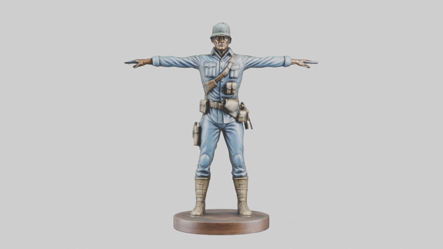 3D model Heroic Soldier with Rifle Statue model VR / AR / low-poly