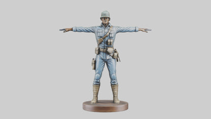 3D model Heroic Soldier with Rifle Statue model VR / AR / low-poly