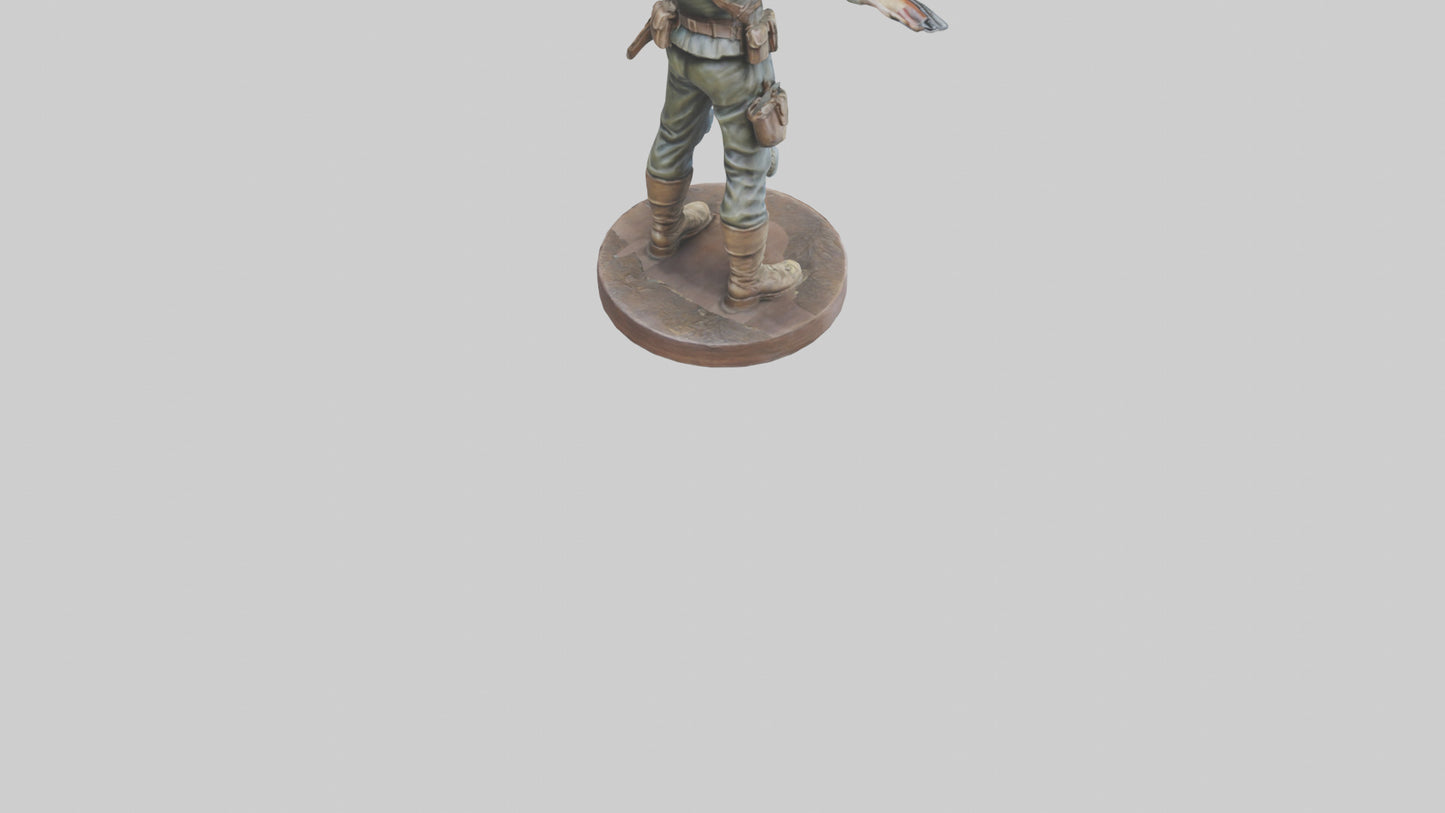 3D model Heroic Soldier with Rifle Statue model VR / AR / low-poly
