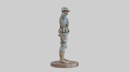 3D model Heroic Soldier with Rifle Statue model VR / AR / low-poly