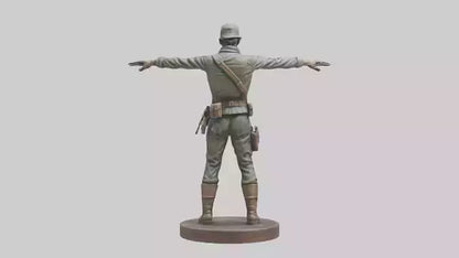 3D model Heroic Soldier with Rifle Statue model VR / AR / low-poly