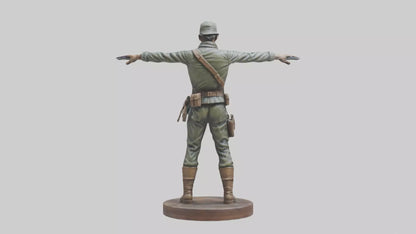3D model Heroic Soldier with Rifle Statue model VR / AR / low-poly