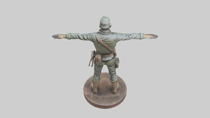 3D model Heroic Soldier with Rifle Statue model VR / AR / low-poly