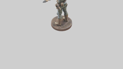 3D model Heroic Soldier with Rifle Statue model VR / AR / low-poly