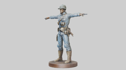 3D model Heroic Soldier with Rifle Statue model VR / AR / low-poly