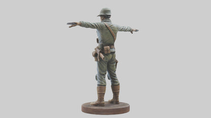 3D model Heroic Soldier with Rifle Statue model VR / AR / low-poly