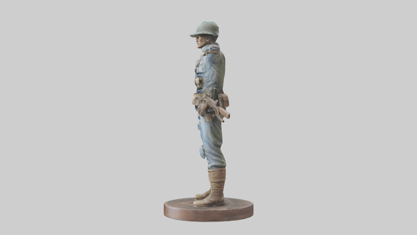 3D model Heroic Soldier with Rifle Statue model VR / AR / low-poly