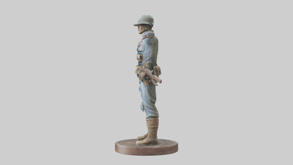 3D model Heroic Soldier with Rifle Statue model VR / AR / low-poly