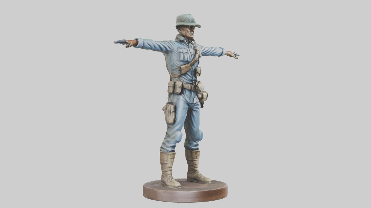 3D model Heroic Soldier with Rifle Statue model VR / AR / low-poly