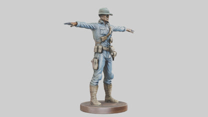 3D model Heroic Soldier with Rifle Statue model VR / AR / low-poly