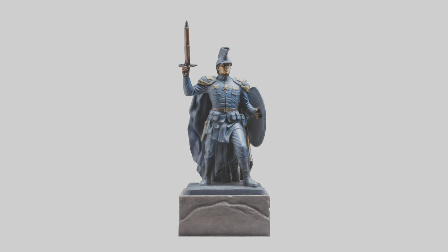3D model Heroic Stand Soldier Statue model VR / AR / low-poly