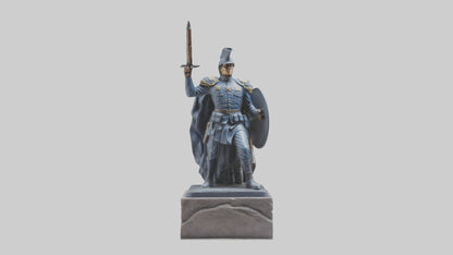 3D model Heroic Stand Soldier Statue model VR / AR / low-poly