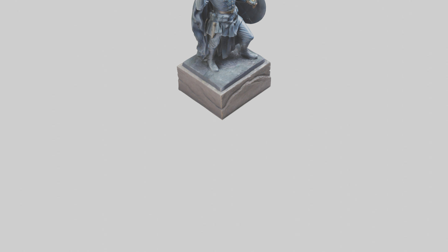 3D model Heroic Stand Soldier Statue model VR / AR / low-poly