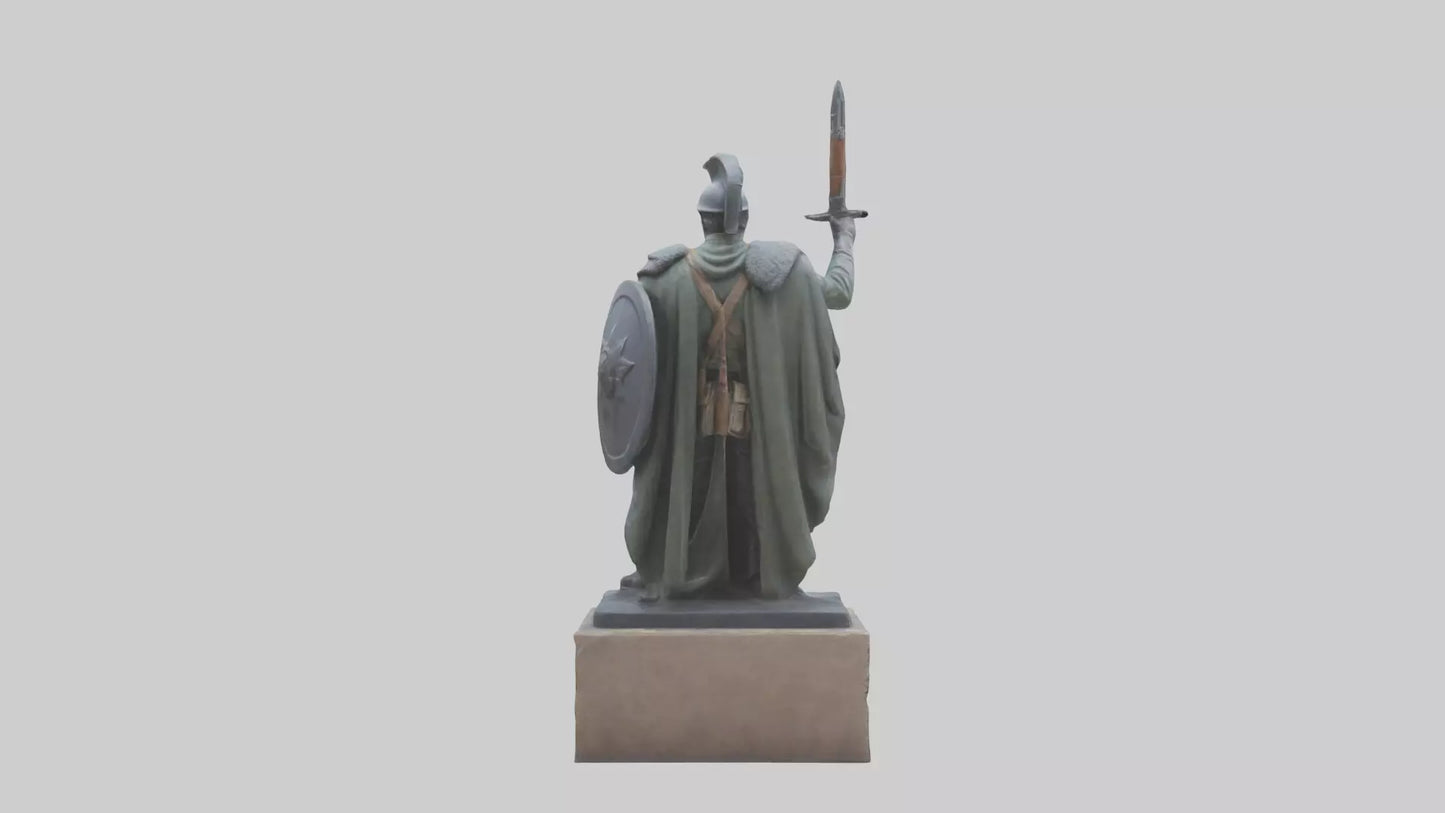 3D model Heroic Stand Soldier Statue model VR / AR / low-poly
