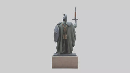 3D model Heroic Stand Soldier Statue model VR / AR / low-poly