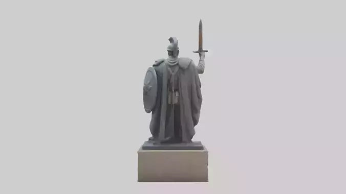 3D model Heroic Stand Soldier Statue model VR / AR / low-poly