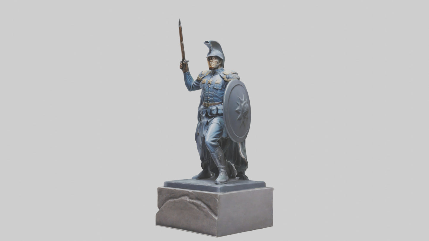3D model Heroic Stand Soldier Statue model VR / AR / low-poly