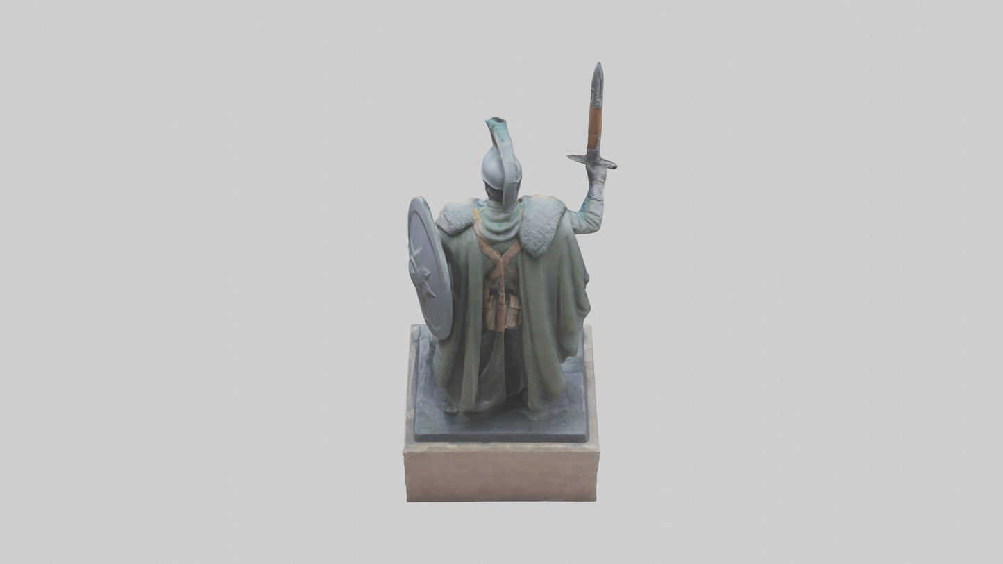 3D model Heroic Stand Soldier Statue model VR / AR / low-poly