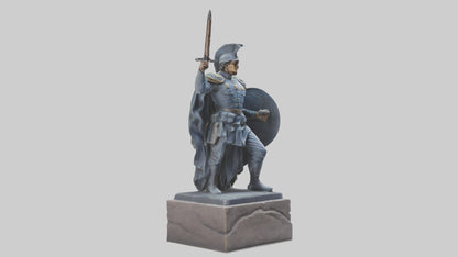 3D model Heroic Stand Soldier Statue model VR / AR / low-poly