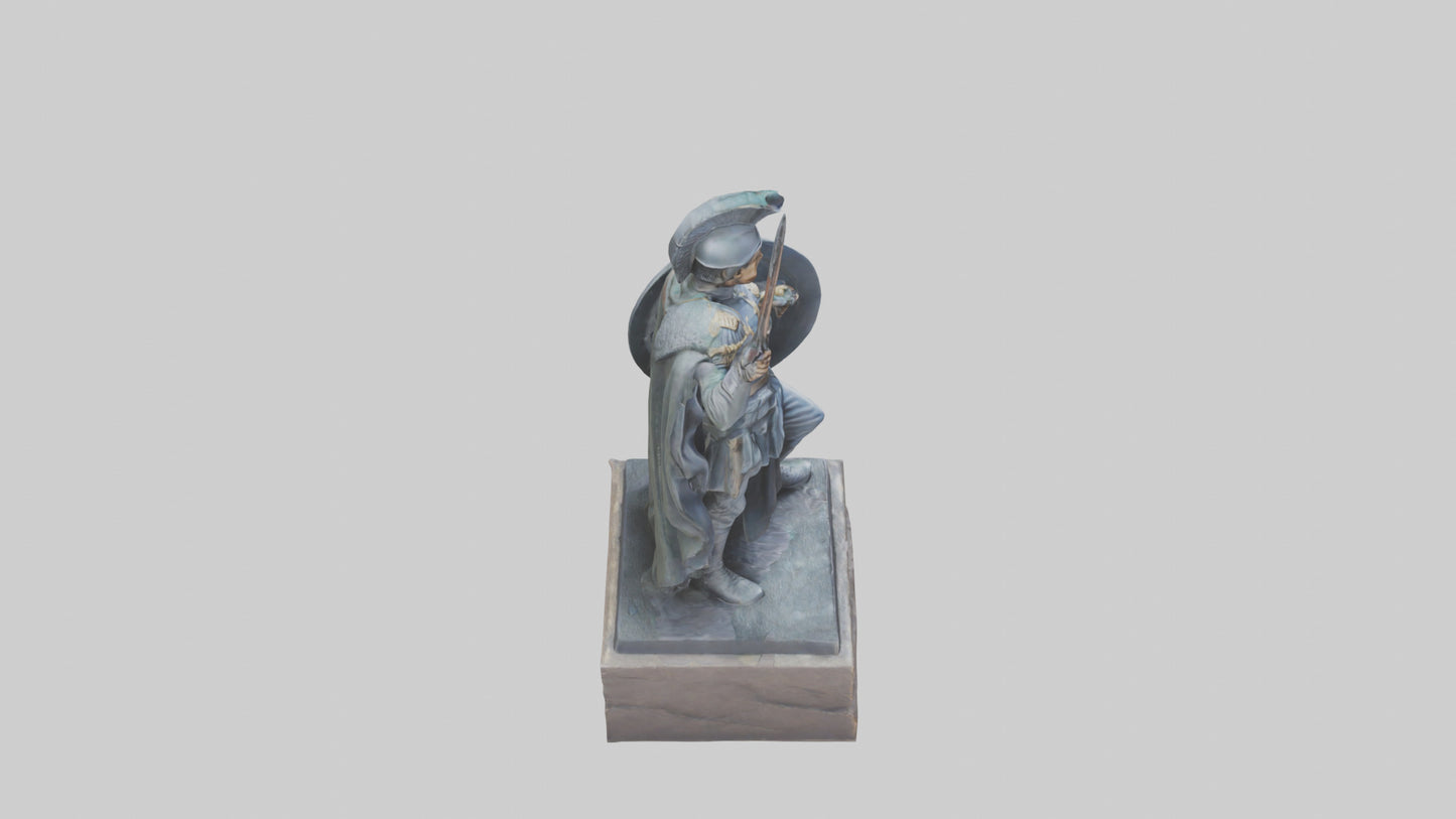3D model Heroic Stand Soldier Statue model VR / AR / low-poly