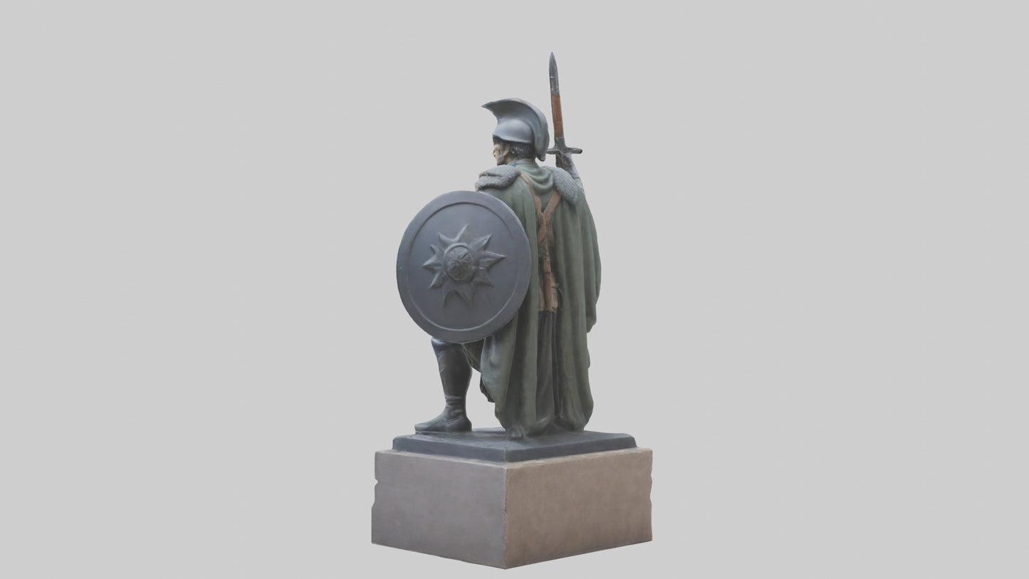 3D model Heroic Stand Soldier Statue model VR / AR / low-poly