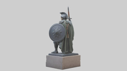3D model Heroic Stand Soldier Statue model VR / AR / low-poly