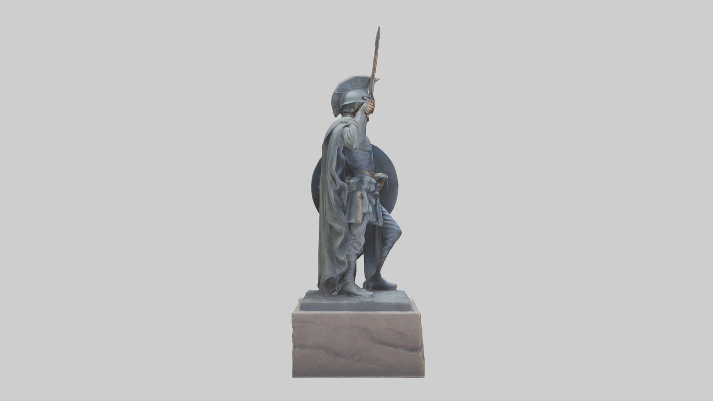 3D model Heroic Stand Soldier Statue model VR / AR / low-poly