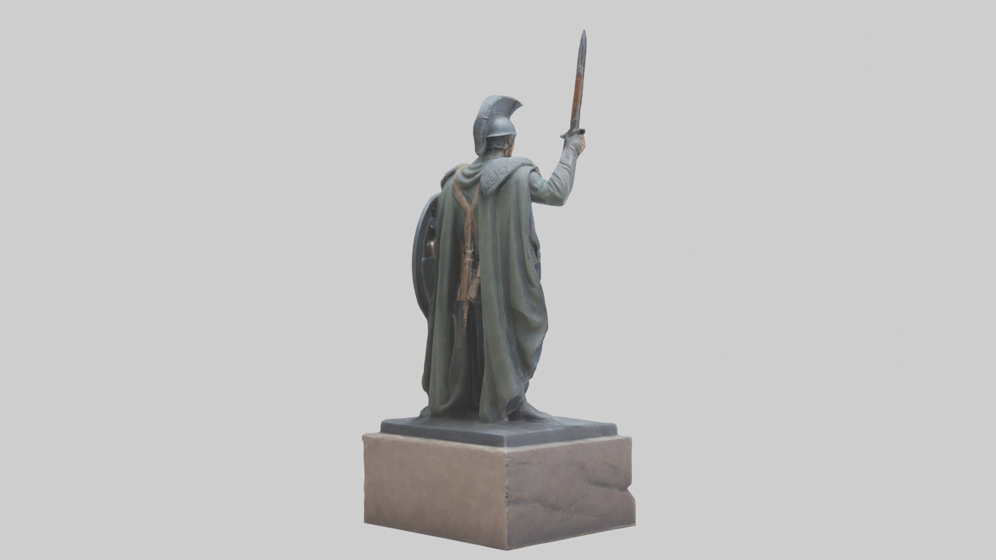 3D model Heroic Stand Soldier Statue model VR / AR / low-poly