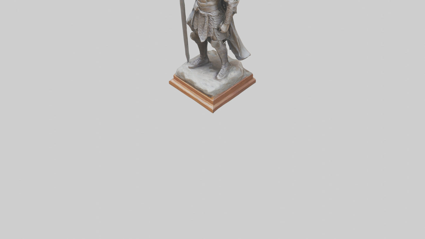 Heroic Warrior Sculpture model VR / AR / low-poly