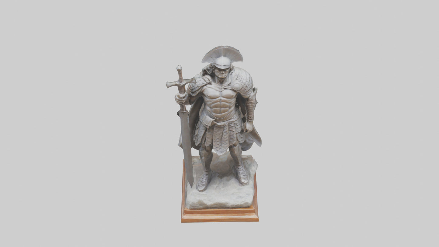 Heroic Warrior Sculpture model VR / AR / low-poly