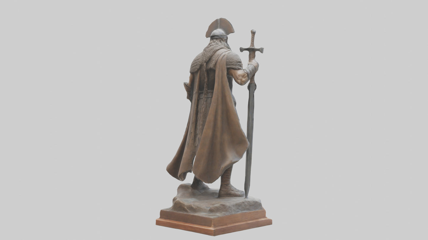 Heroic Warrior Sculpture model VR / AR / low-poly