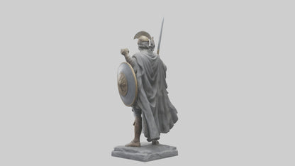 3D model Heroic Warrior with Sword and Shield Statue model VR / AR / low-poly