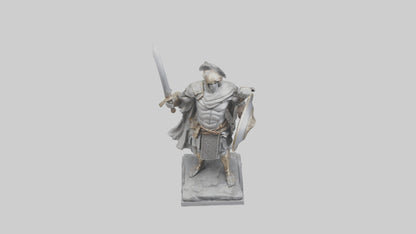 3D model Heroic Warrior with Sword and Shield Statue model VR / AR / low-poly