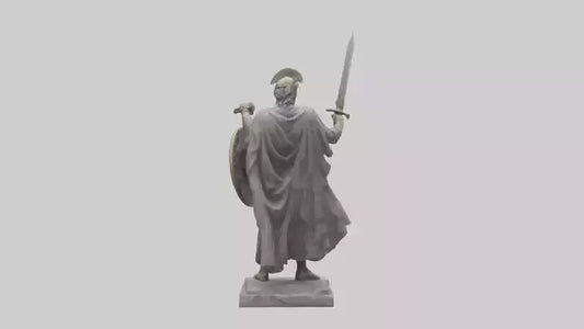 3D model Heroic Warrior with Sword and Shield Statue model VR / AR / low-poly