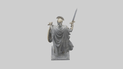3D model Heroic Warrior with Sword and Shield Statue model VR / AR / low-poly