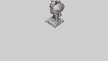 3D model Heroic Warrior with Sword and Shield Statue model VR / AR / low-poly