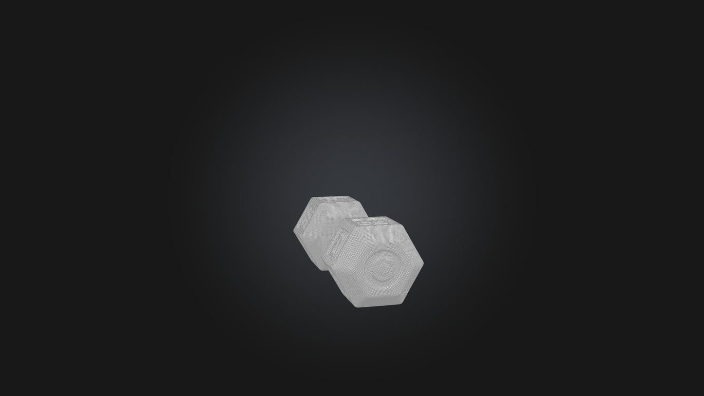 3D model Hex Dumbell VR / AR / low-poly
