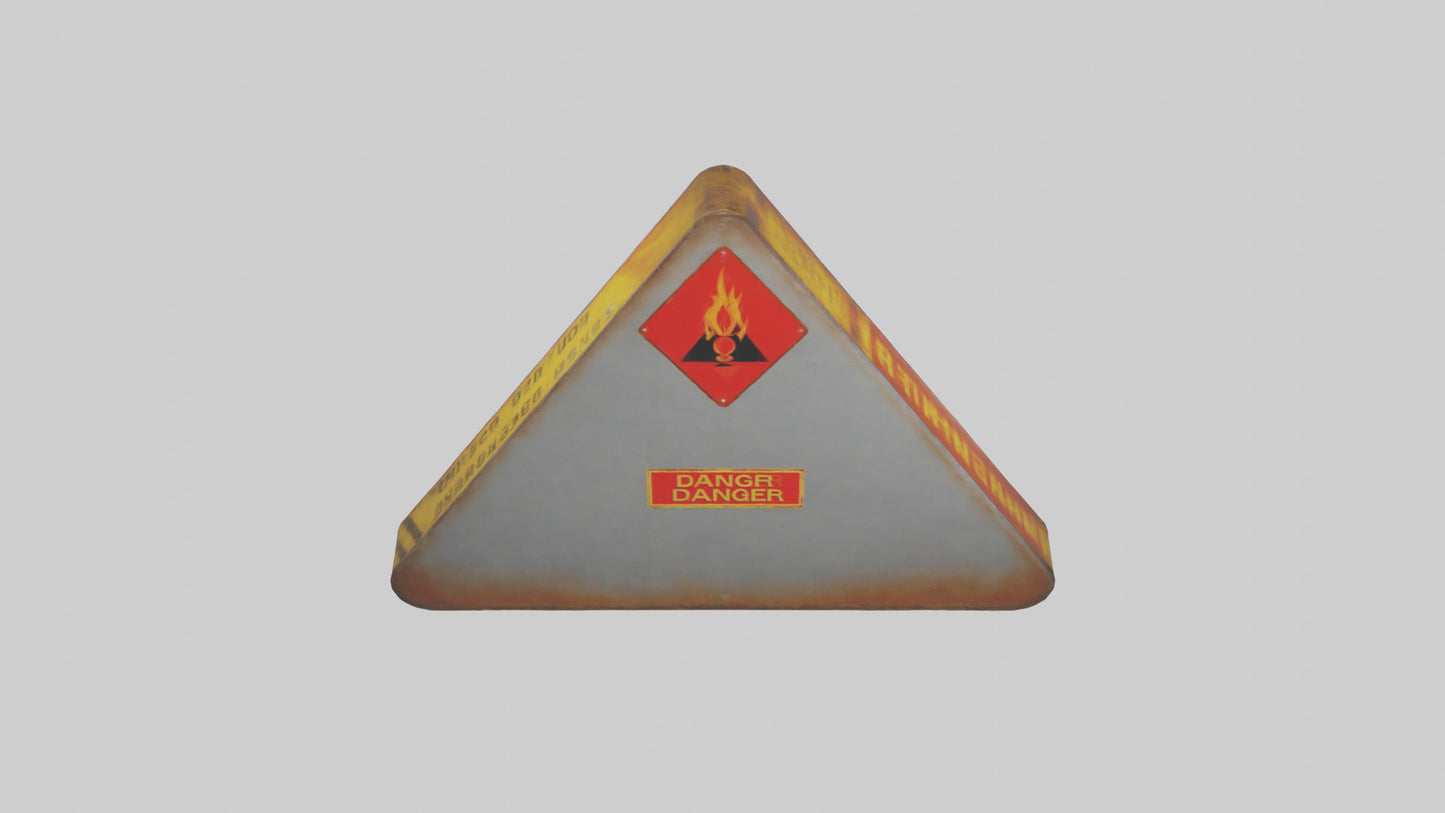 3D model High Pressure Danger Sign model VR / AR / low-poly