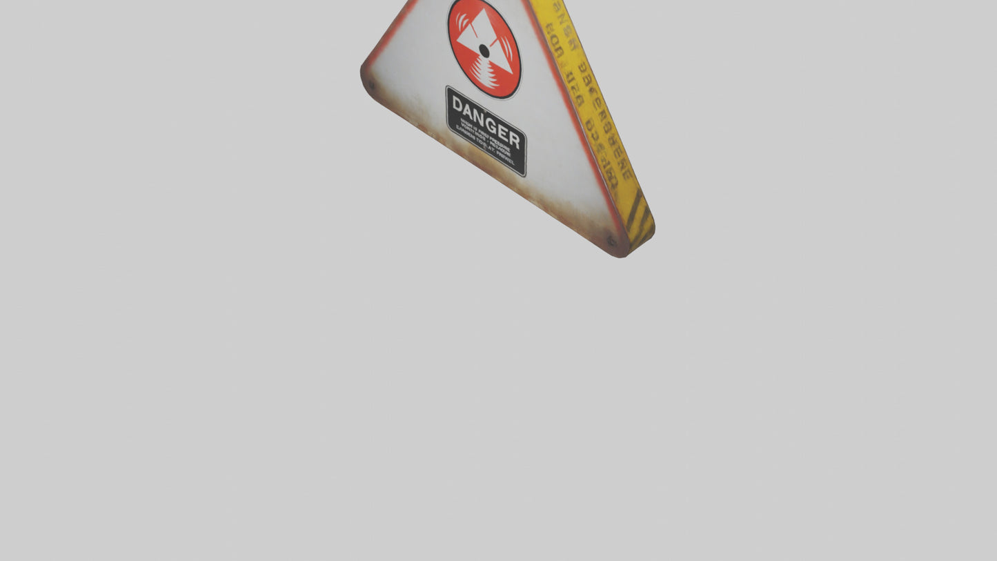 3D model High Pressure Danger Sign model VR / AR / low-poly