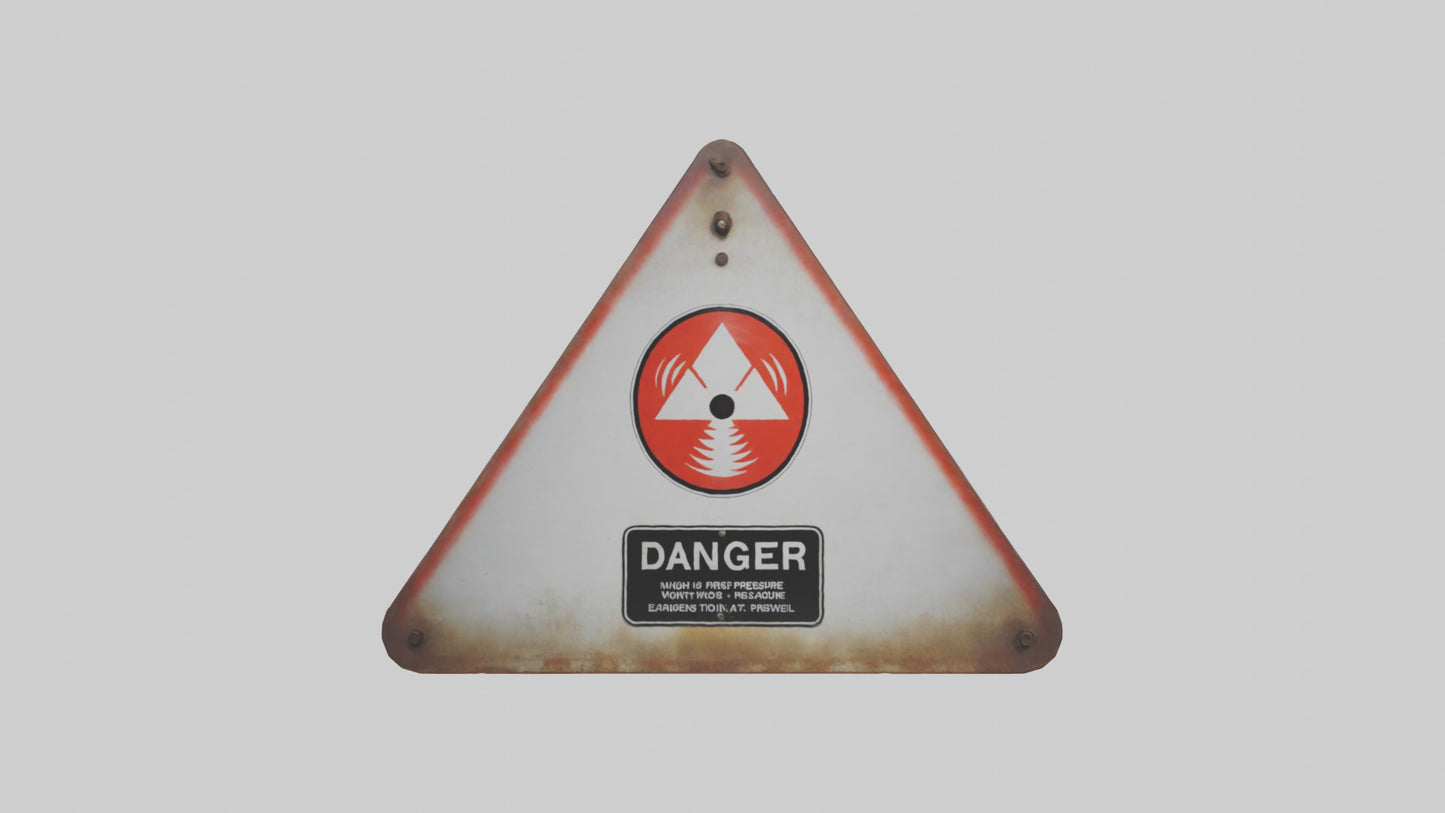 3D model High Pressure Danger Sign model VR / AR / low-poly