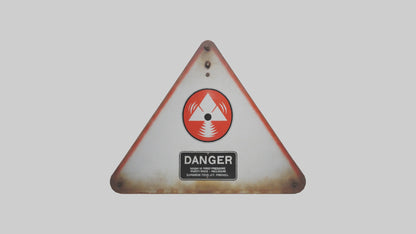 3D model High Pressure Danger Sign model VR / AR / low-poly